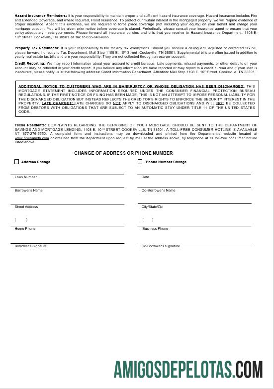 Extrato de hipoteca do USA One Bank em formatos Word e PDF 3 exemplo